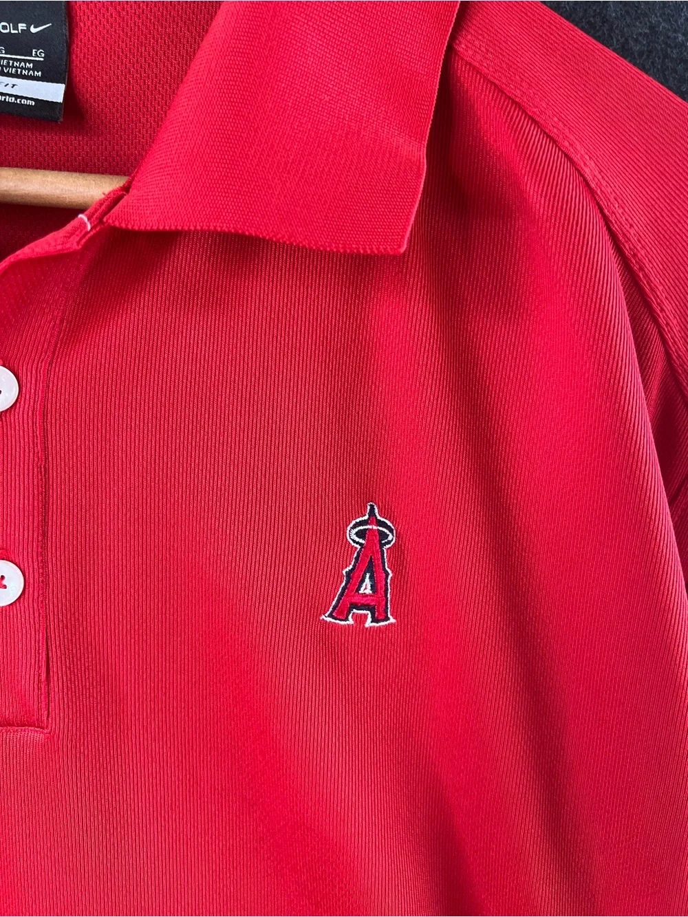 Nike Dri-Fit LA Angels Red Mens Golf Polo Shirt Size XL Performance Athletic Fit